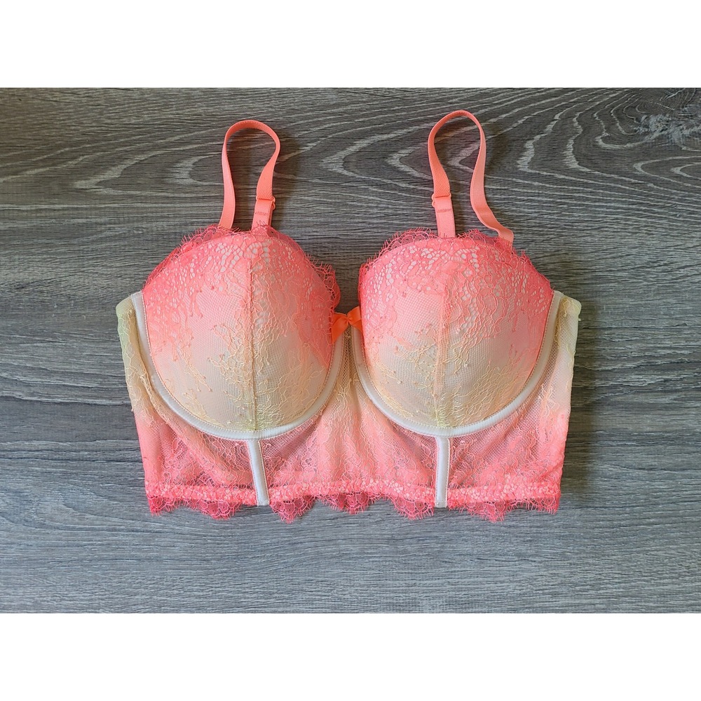Victoria's Secret Very Sexy Sz 36C Demi Longline Bra Ombre Lace McBling Y2K Rave